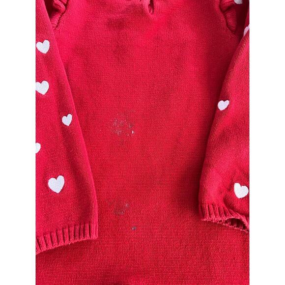 Gymboree Girls Red Long Sleeve Heart Print Sweater Dress Size 4T - Picture 7 of 7